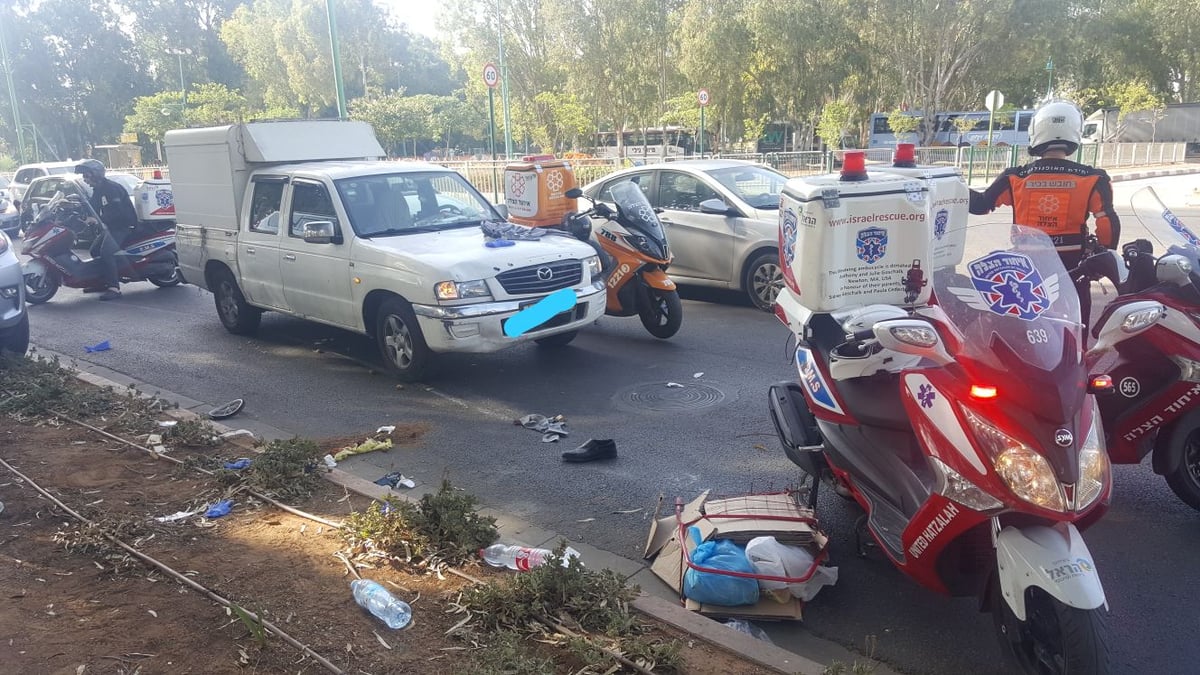 בן 70 נפצע בינוני ברחוב הרב עובדיה יוסף