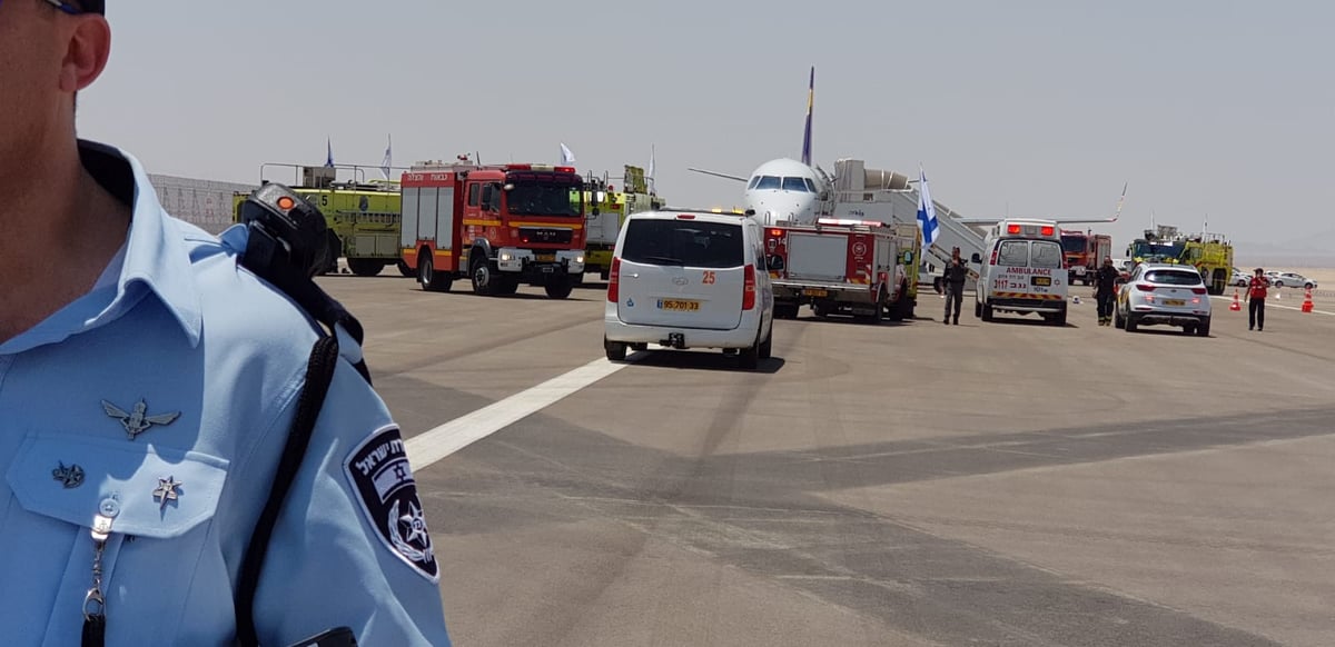 מטוס 'התרסק' בשדה התעופה באילת • צפו