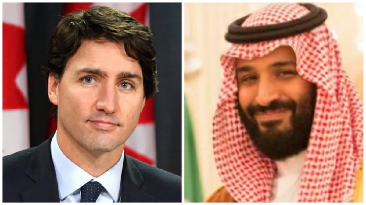 הנסיך הסעודי מוחמד בן סלמאן וראש ממשלת קנדה ג'סטין טרודו