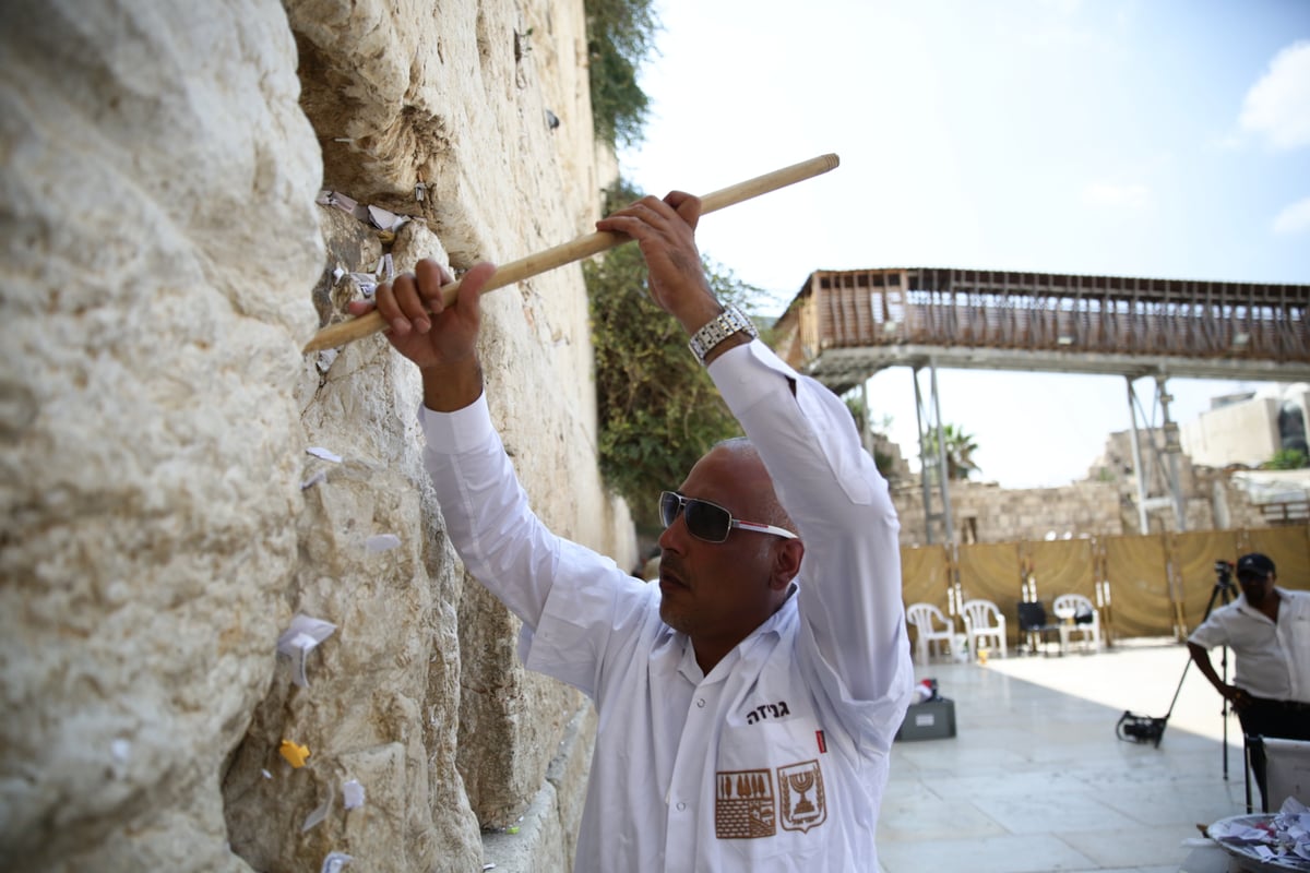 אבני הכותל נבדקו ב'אולטראסאונד'; הפתקים נשלפו במקל