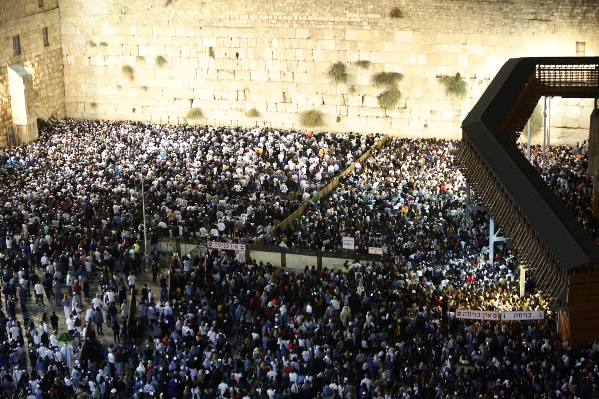 עשרות אלפים זעקו סליחות בכותל • תיעוד