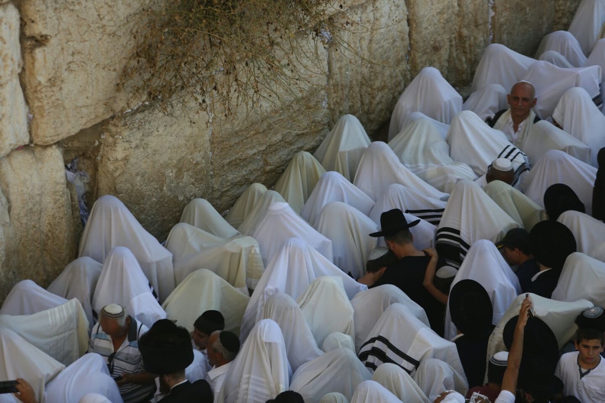 מעמד 'ברכת כהנים' של מוסף בכותל המערבי. צפו