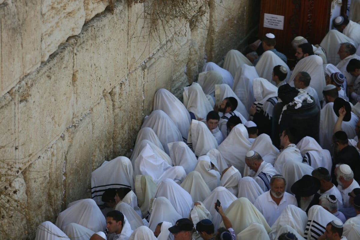 מעמד 'ברכת כהנים' של מוסף בכותל המערבי. צפו