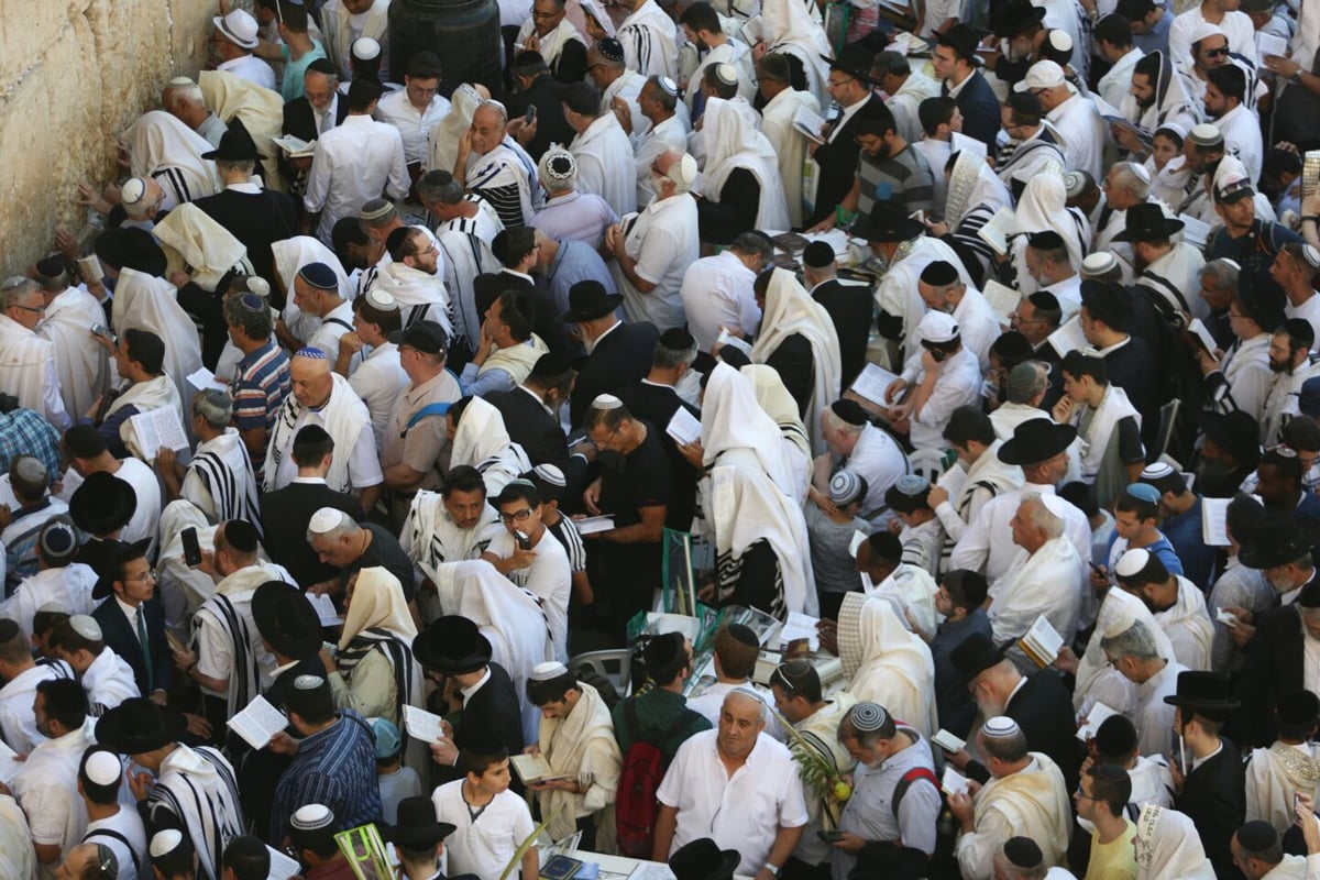 מעמד 'ברכת כהנים' של מוסף בכותל המערבי. צפו