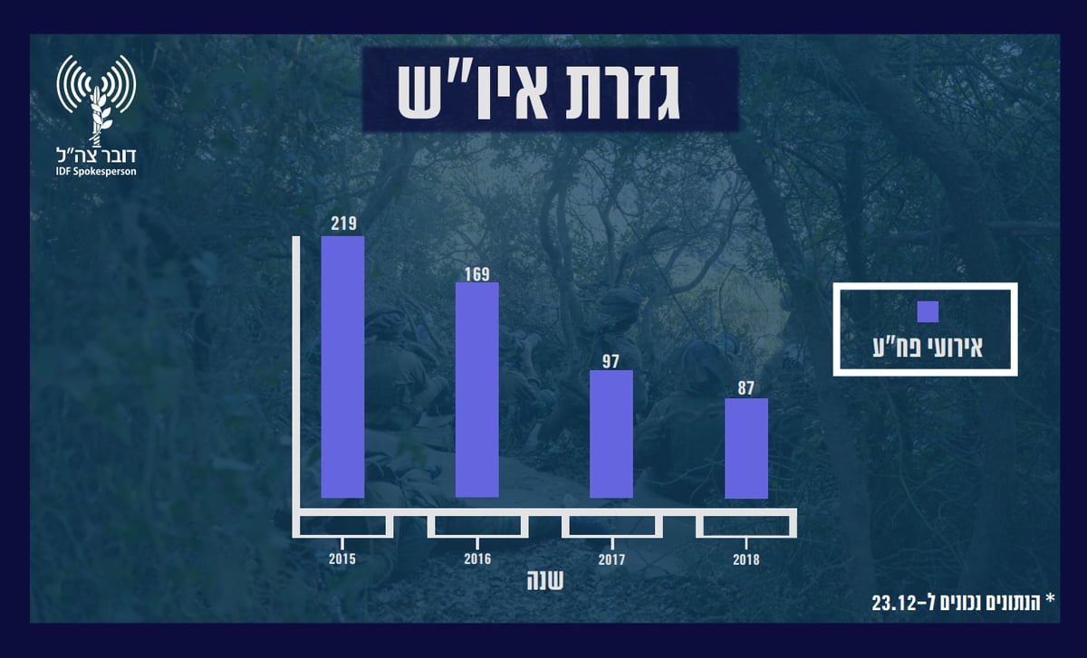 סיכום צה"ל ל-2018: פחות הרוגים ופצועים