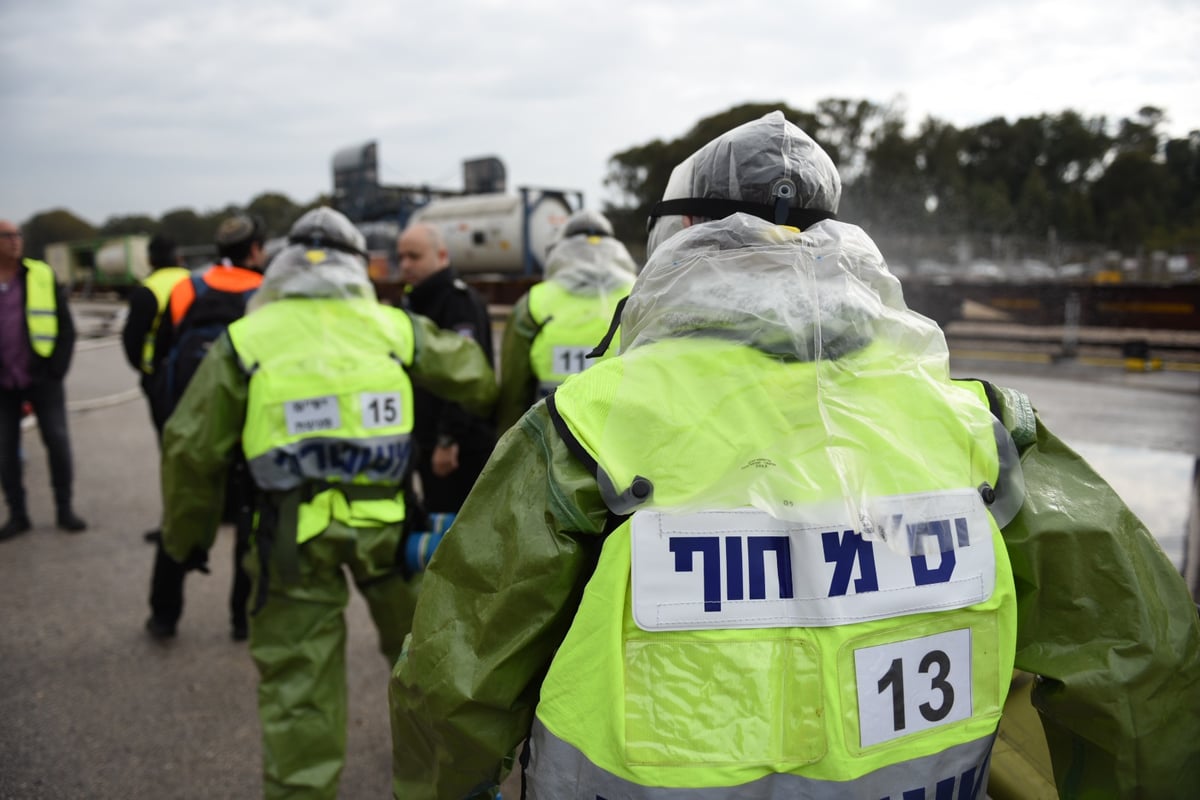 כך תורגלה דליפת חומר מסוכן מהרכבת. צפו