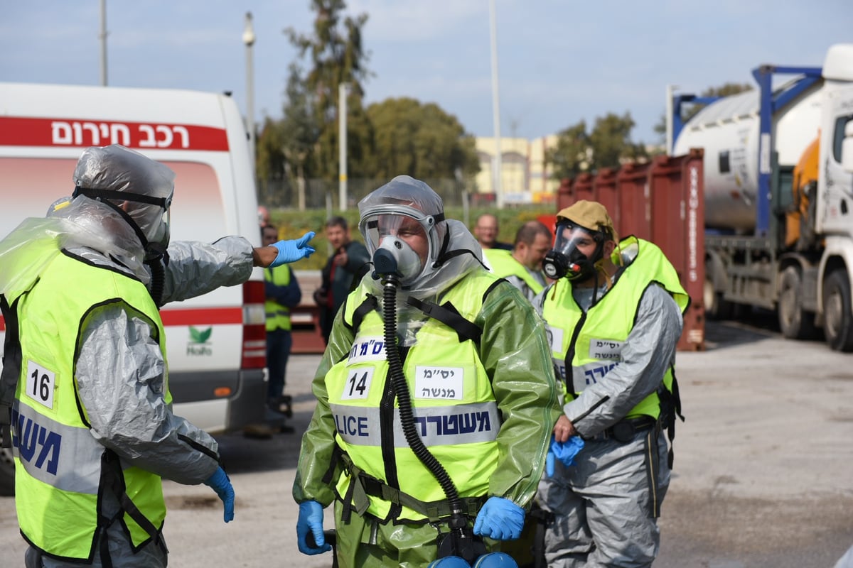 כך תורגלה דליפת חומר מסוכן מהרכבת. צפו