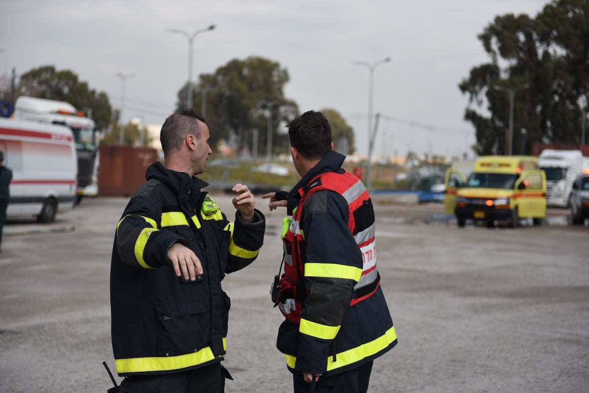 כך תורגלה דליפת חומר מסוכן מהרכבת. צפו