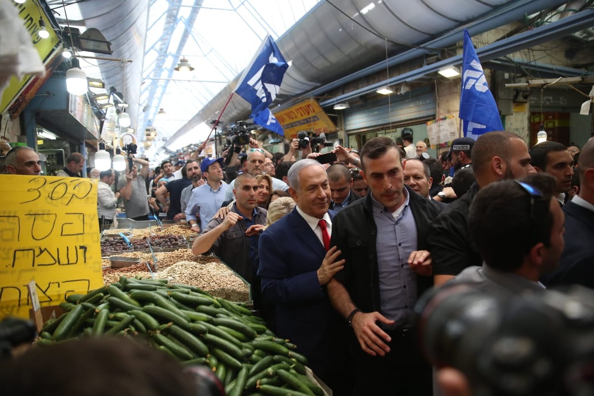 נתניהו  לחוץ? יצא לשכנע בשוק מחנה יהודה