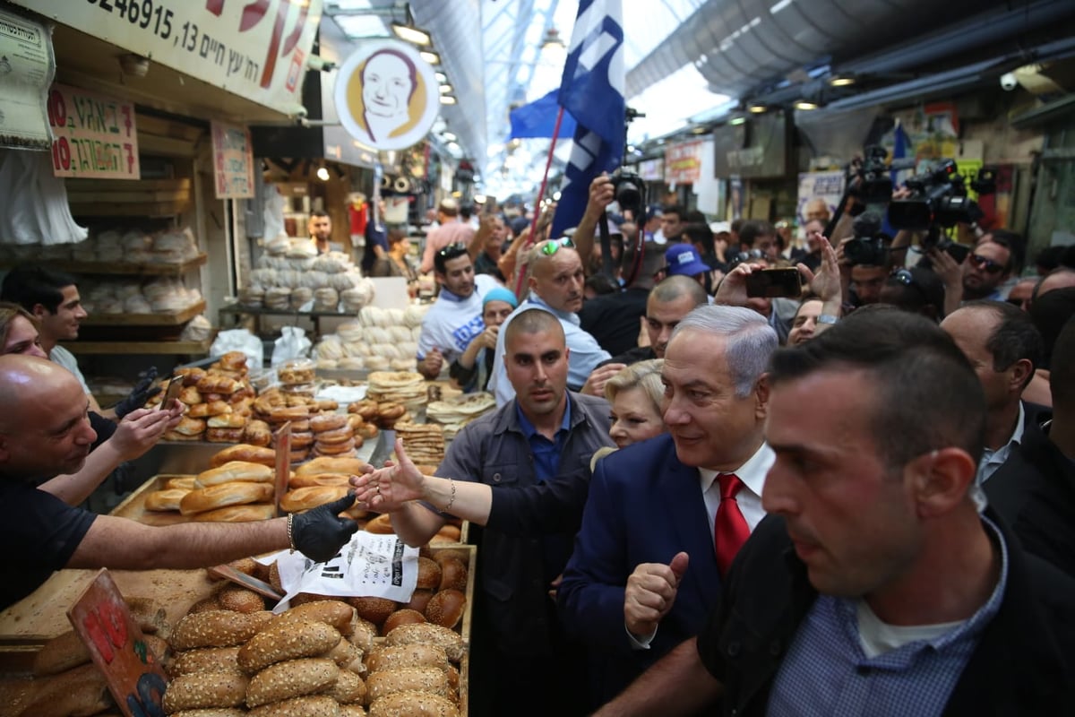 נתניהו  לחוץ? יצא לשכנע בשוק מחנה יהודה