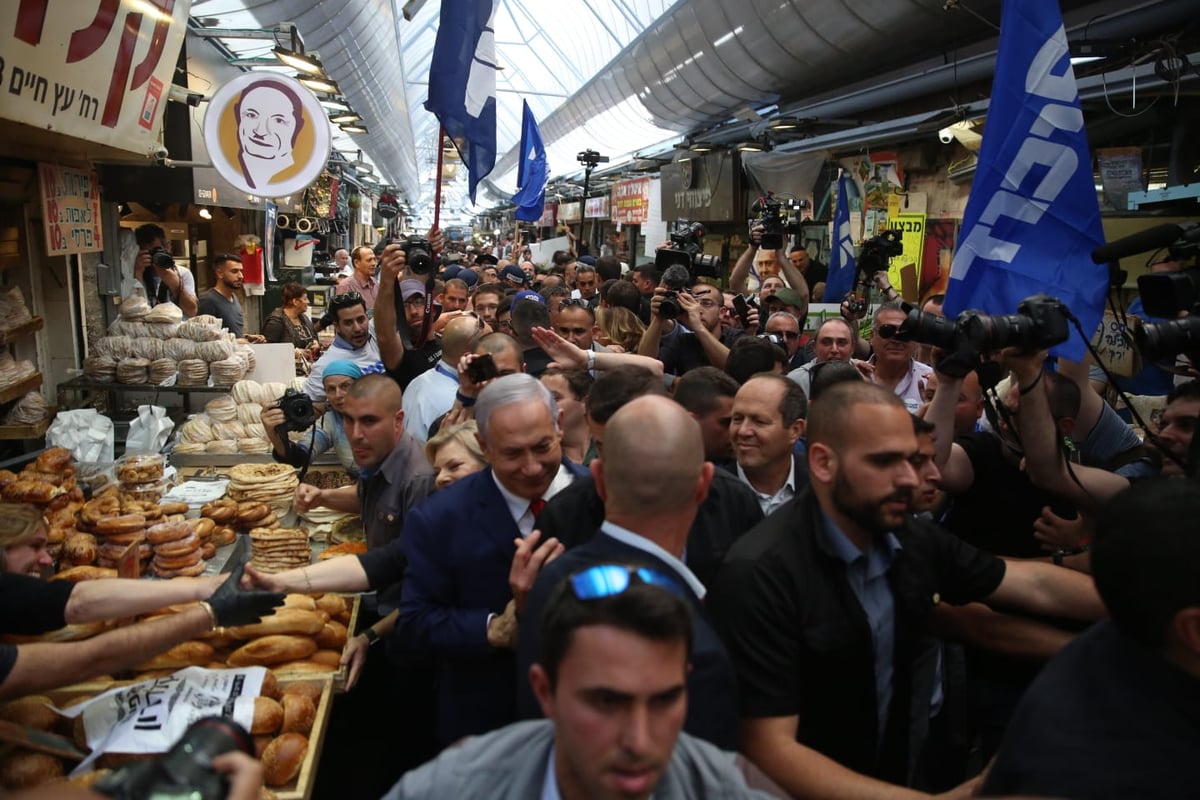 נתניהו  לחוץ? יצא לשכנע בשוק מחנה יהודה