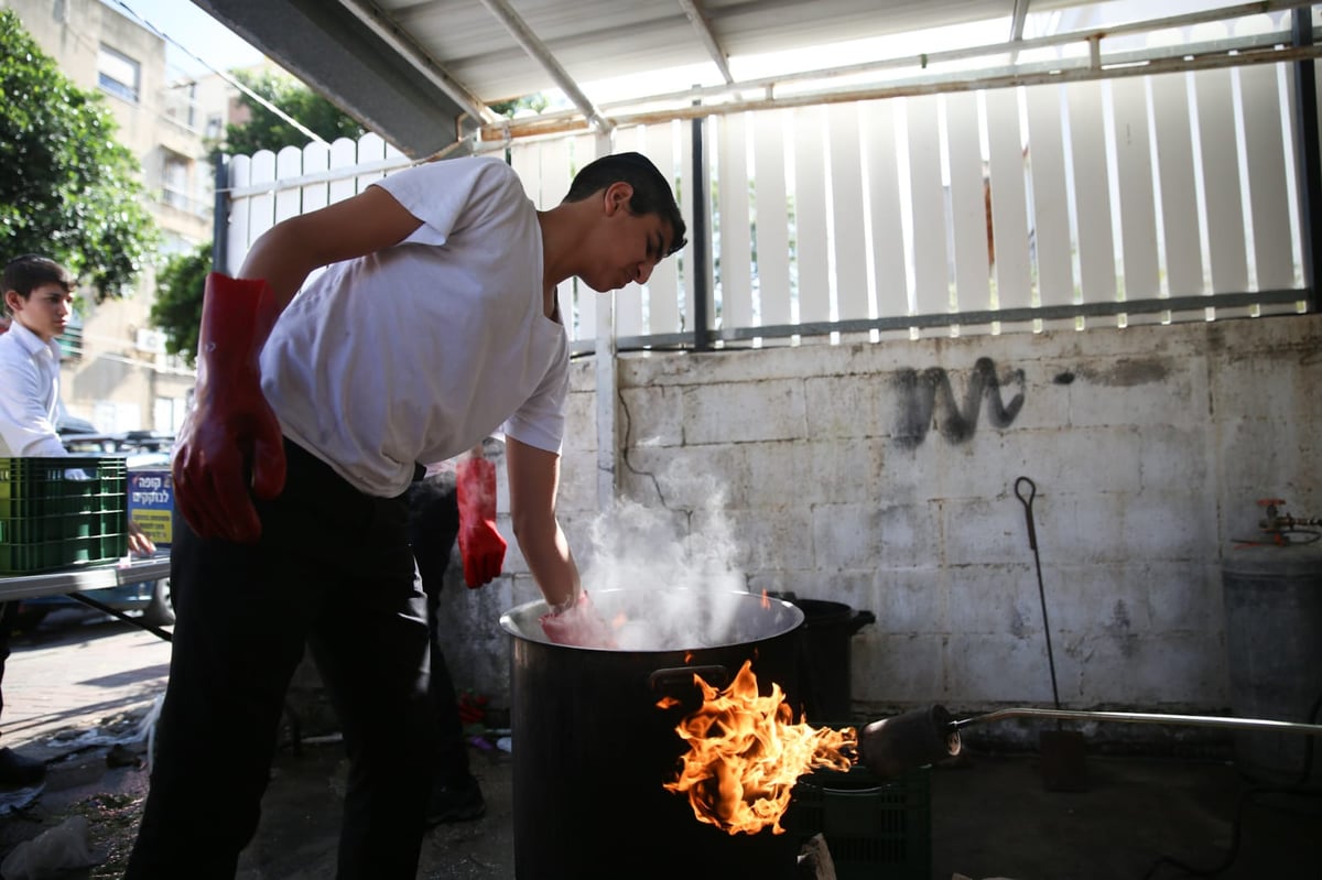 ערב פסח: כך מגעילים כלים בטבריה • צפו