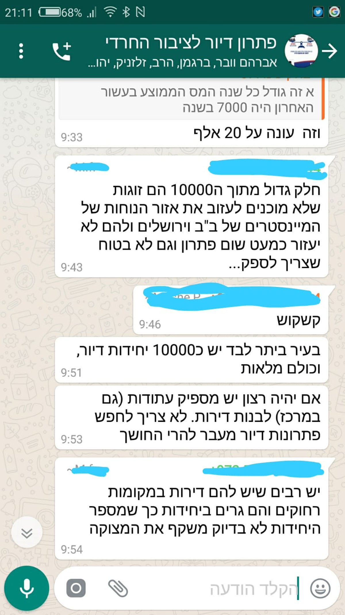 התכתבויות העסקנים נחשפות: "לדרוש את משרד השיכון"