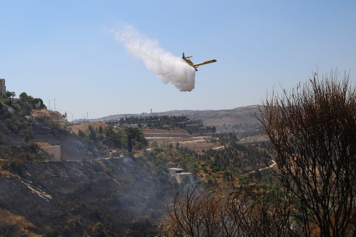 חשש מזליגת השריפה בליפתא לכיוון ירושלים • צפו בתיעוד