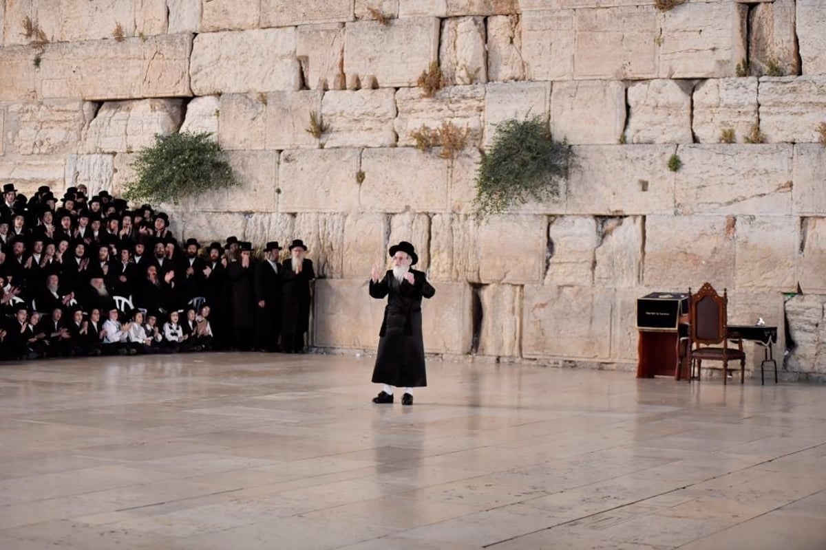 לקראת החתונה: האדמו"ר מויז'ניץ בכותל המערבי