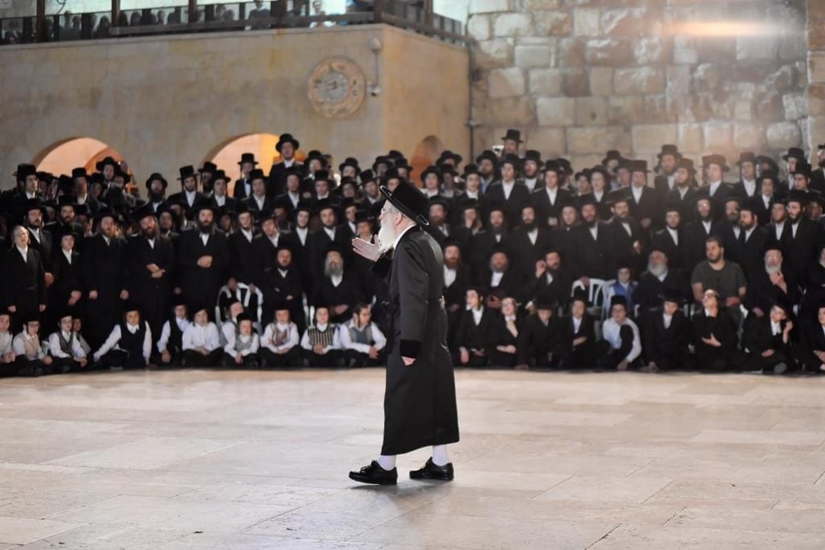 לקראת החתונה: האדמו"ר מויז'ניץ בכותל המערבי