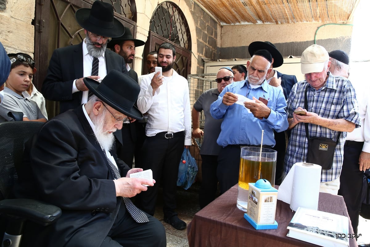 ראש הישיבה הגר"ש כהן בתפילה בקברי הצדיקים. צפו