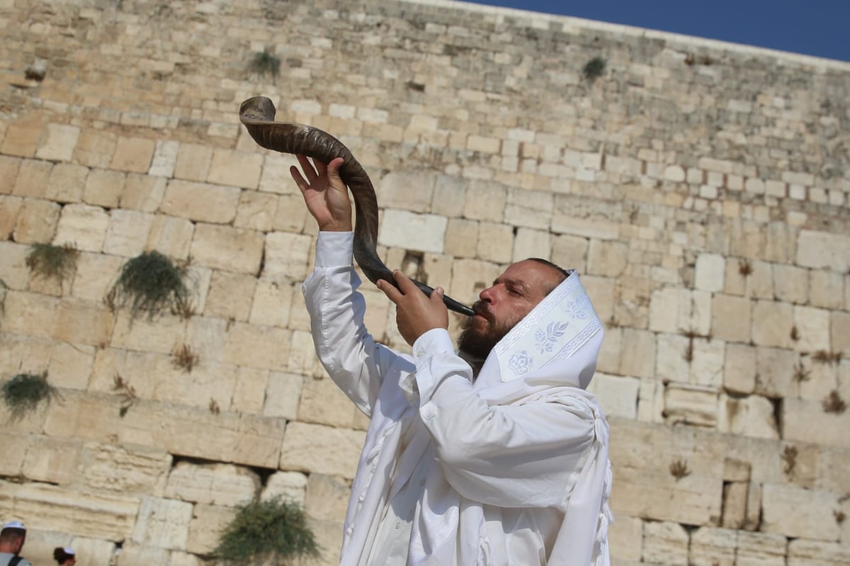 אלול: בכותל המערבי תקעו בשופר • תיעוד