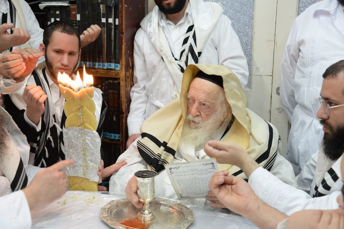 לאחר ההבדלה: מרן שר התורה סייע בבניית הסוכה