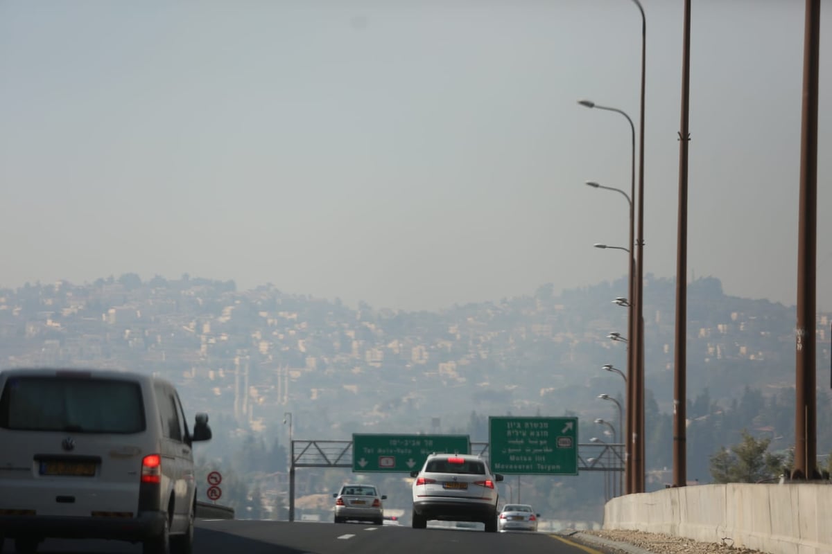 המסוק המשטרתי תיעד: השריפה במבשרת