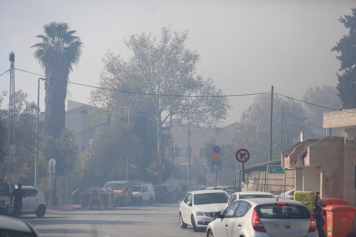 המסוק המשטרתי תיעד: השריפה במבשרת