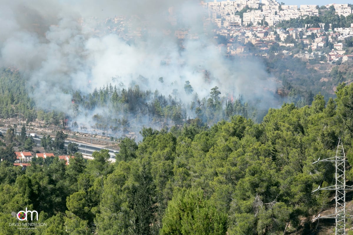 שריפה גדולה ליד מבשרת ציון; תושבים פונו