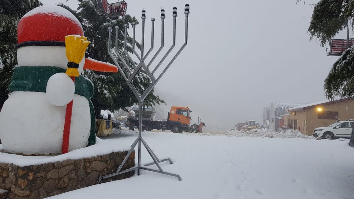 צפו: 40 ס"מ שלג בחרמון; זרימות במפלים