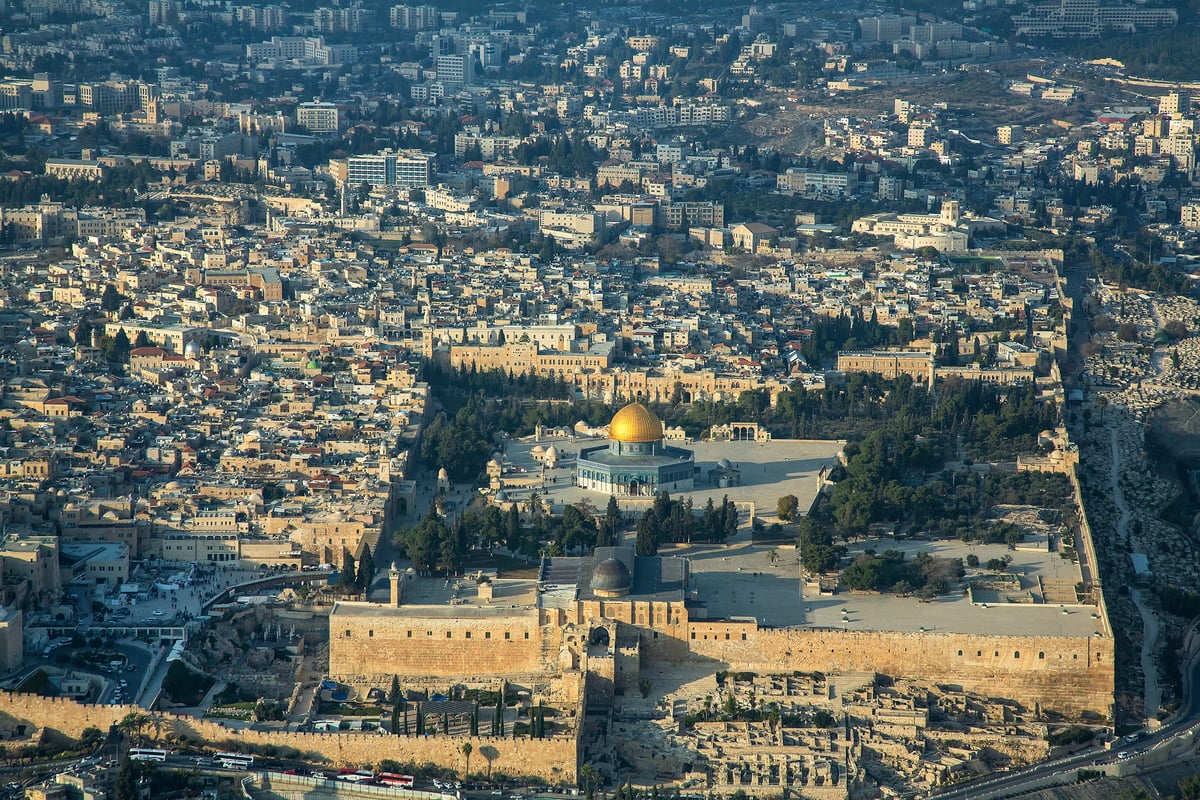 תמונות מרהיבות: העיר העתיקה בירושלים - מהאוויר