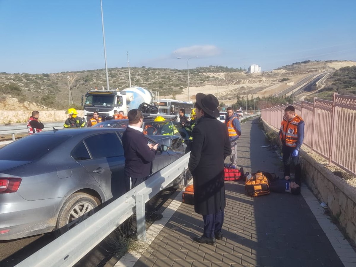 שני פצועים חרדים בתאונה ברמת בית שמש ג'