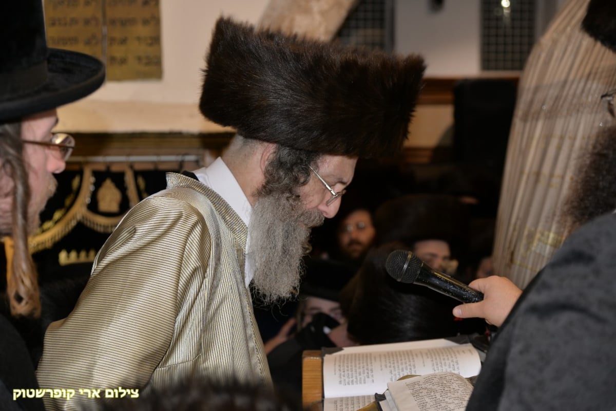 'רבי מיילך' חיזק את החסידים ותקע בשופר • תיעוד