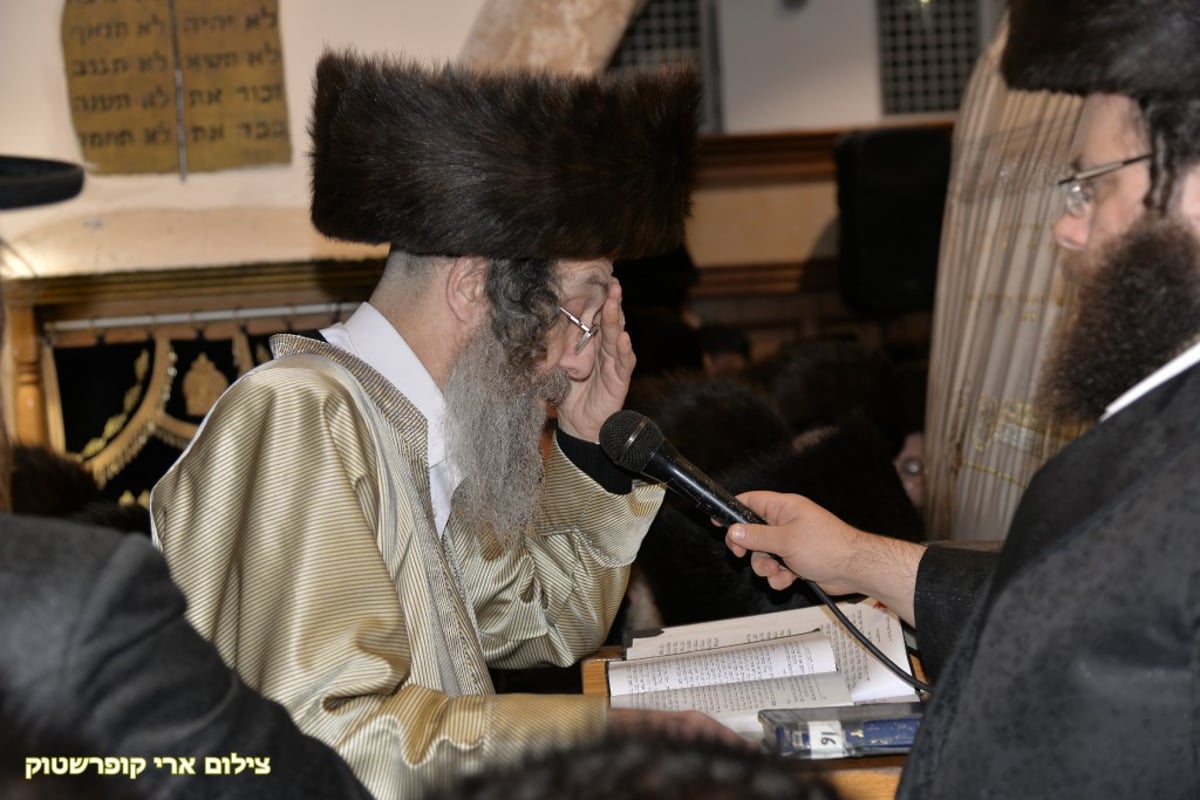 'רבי מיילך' חיזק את החסידים ותקע בשופר • תיעוד