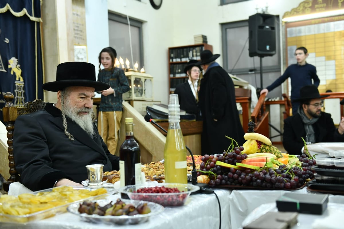 האדמו"ר מאשלג ב'טיש' לרגל ט"ו בשבט