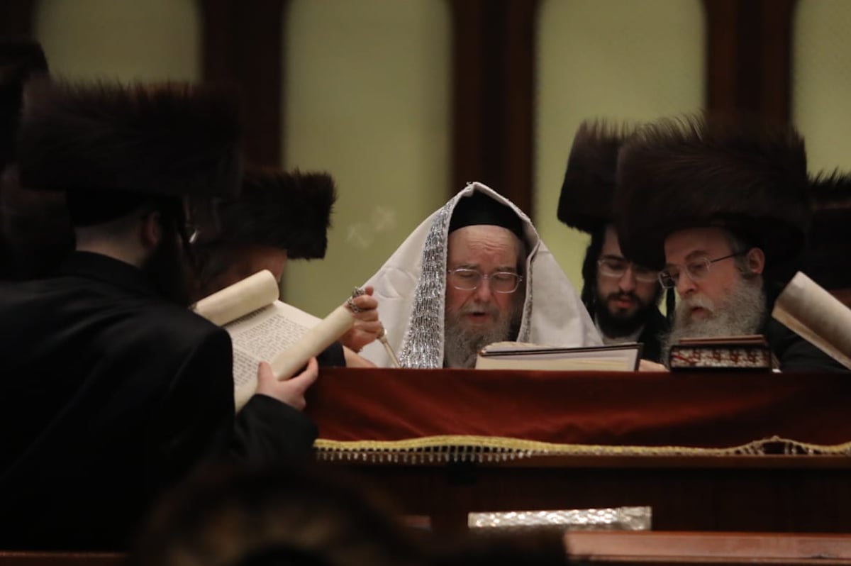 תיעוד: קריאת המגילה אצל האדמו"ר מבעלזא