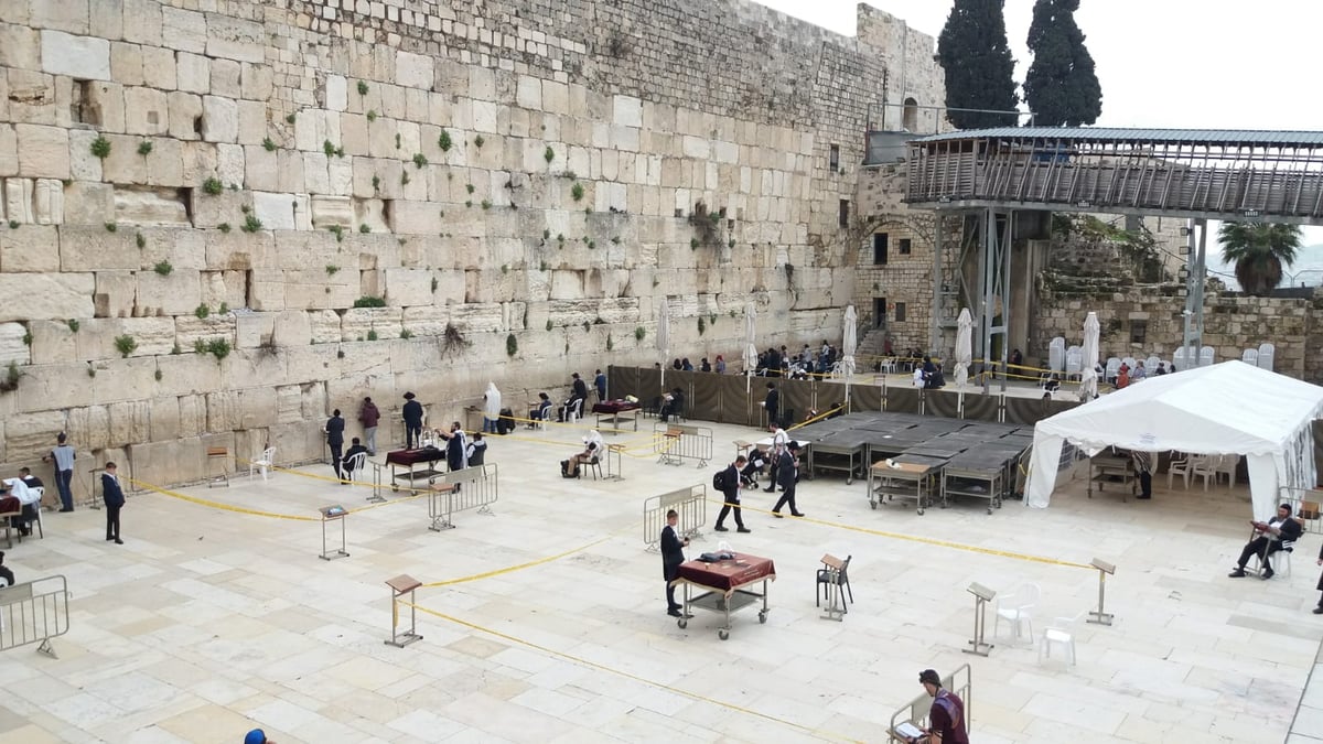 רחבת הכותל המערבי חולקה למתחמי תפילה • תיעוד