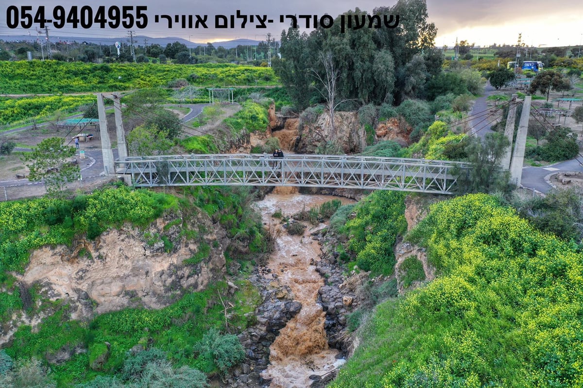 צפו בזרימה החזקה בנחל חרוד ליד בית שאן