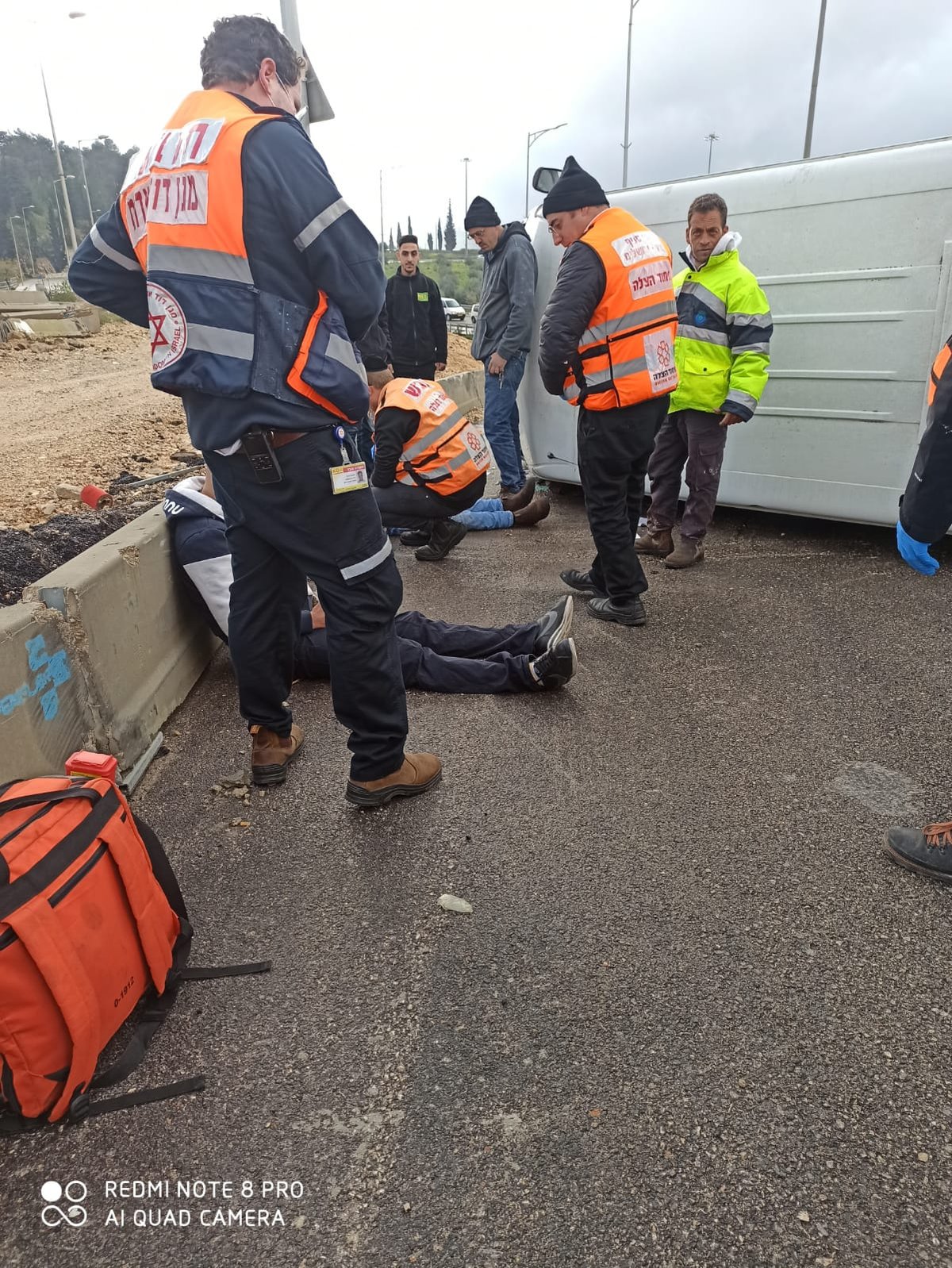 כביש 9: רכב התהפך בכניסה לרמת שלמה