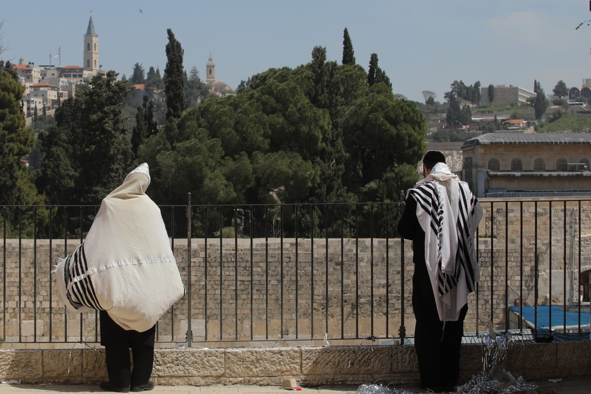 תיעוד מהכותל: מעט מתפללים, מרחוק • צפו