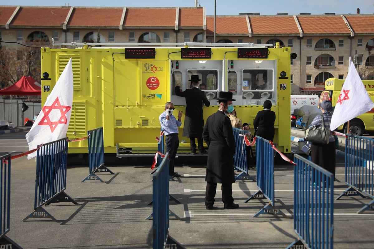 צפו: כך תושבי מאה שערים נבדקים מקורונה