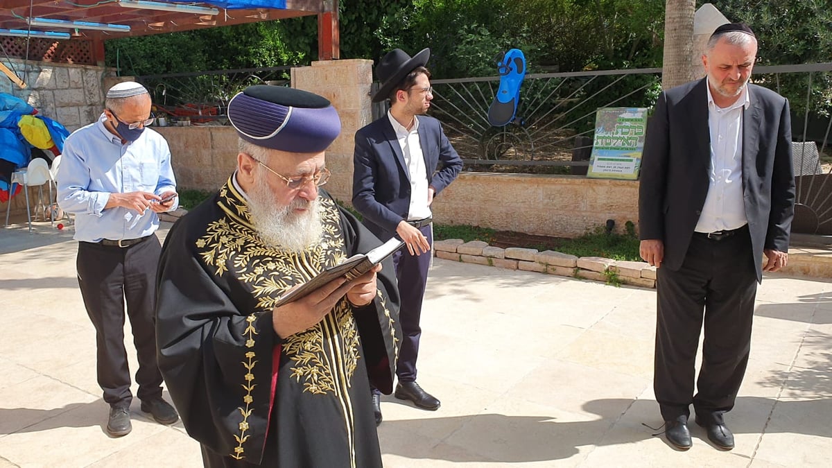 צפו בתיעוד: הראשון לציון הגר"י יוסף בברכת האילנות