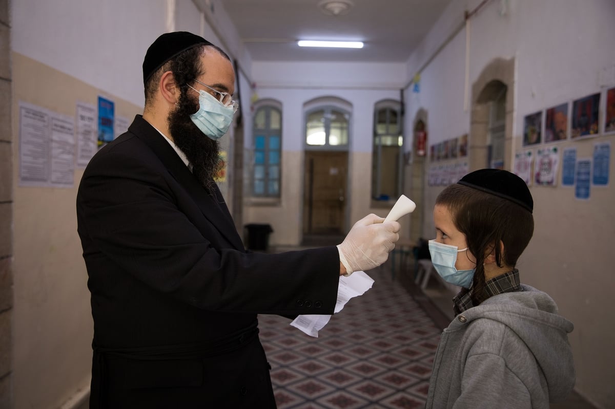 בדיקת חום בכניסה לת"ת. אילוסטרציה