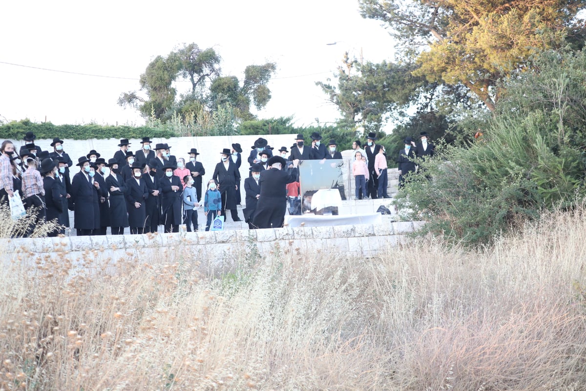 הפרס לחסידים שלא הגיעו לחג: תפילה עם הרבי מול מקום המקדש