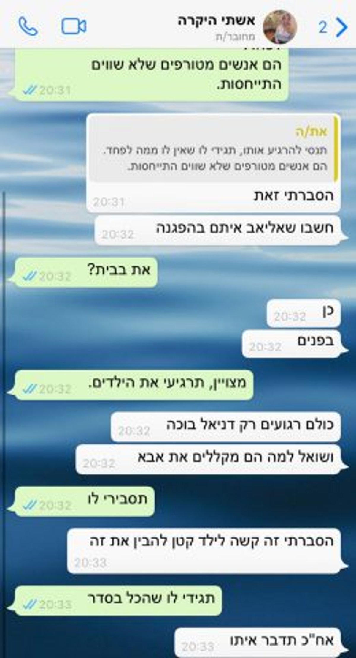 ההתכתבות עם אשתו