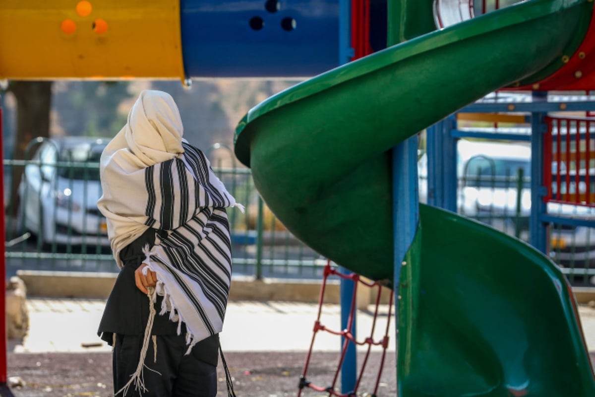 מתפללים בגינה, וקונים ד' מינים עם מסכה