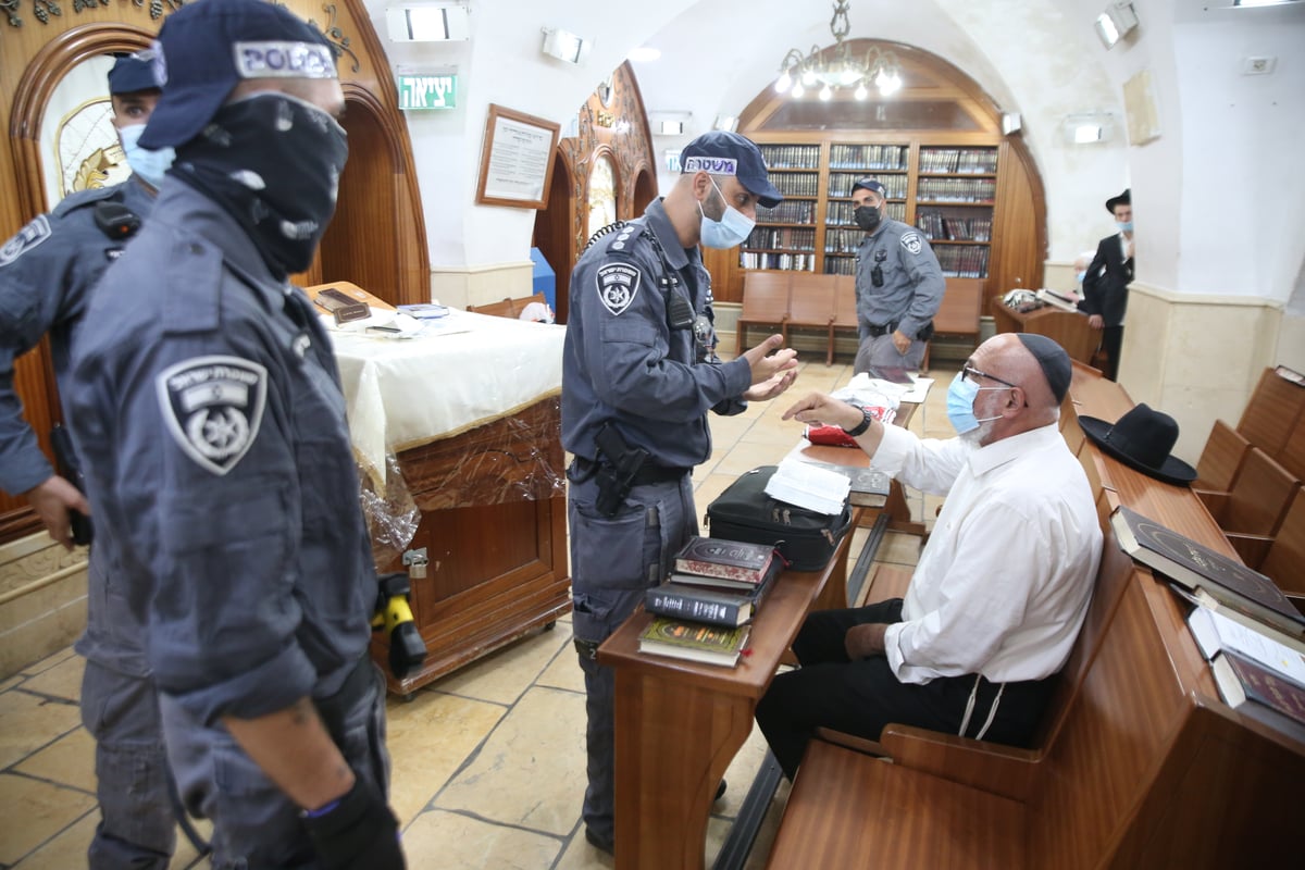 אכיפת הסגר: כך מתפללים פונו מציון הרשב"י