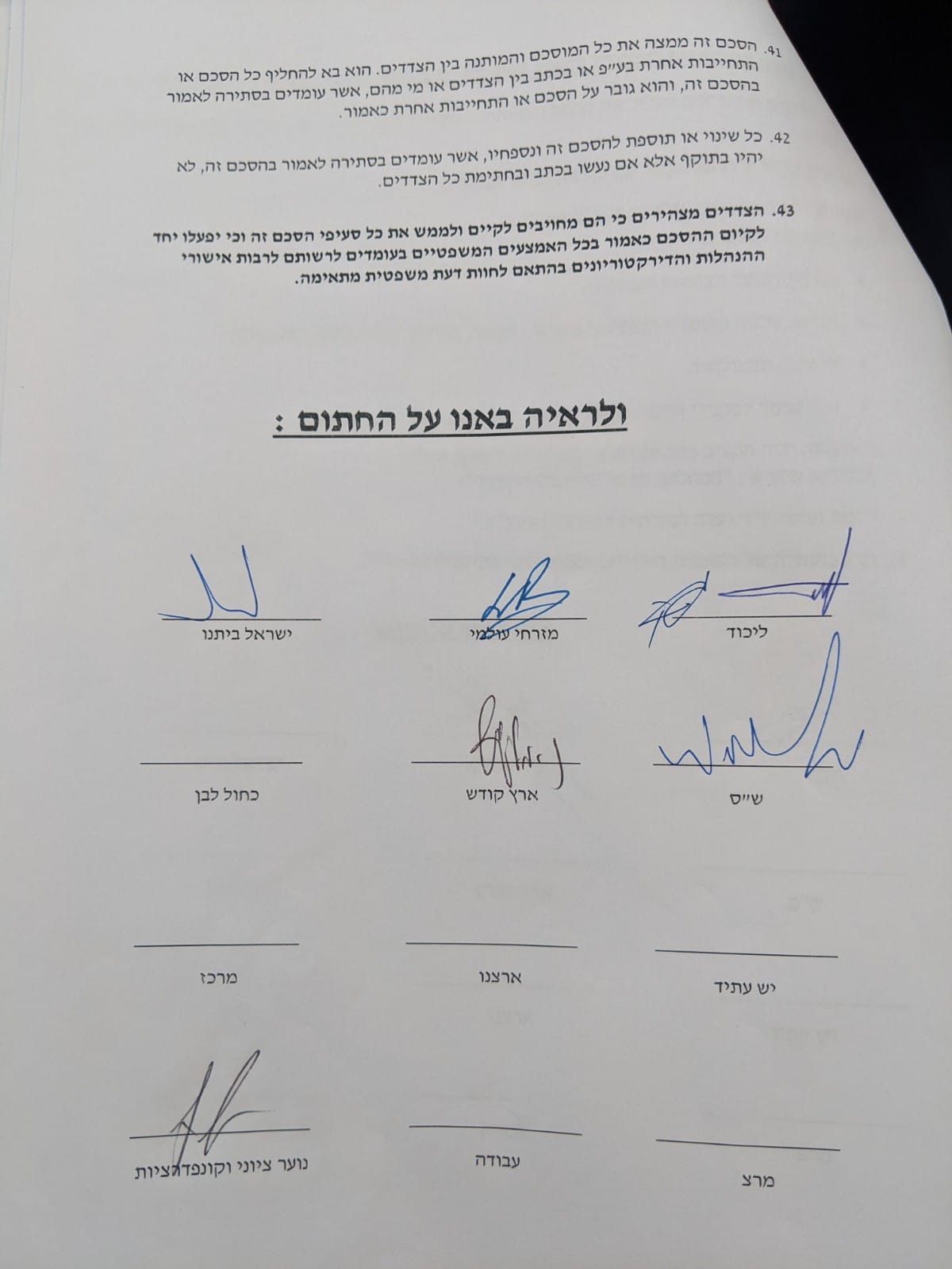 ההסכם חתום