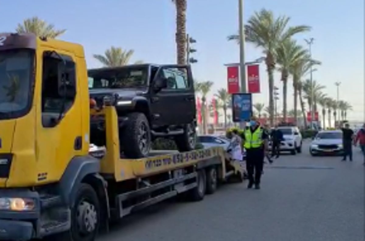 באר שבע: נהג השתולל עם הג'יפ ונחסם • צפו