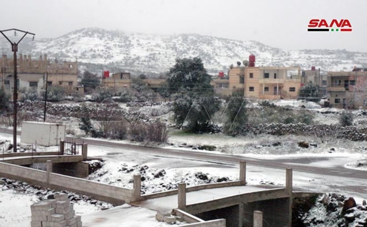 תמונות מסוריה: שלג כיסה את 'הר הדרוזים'