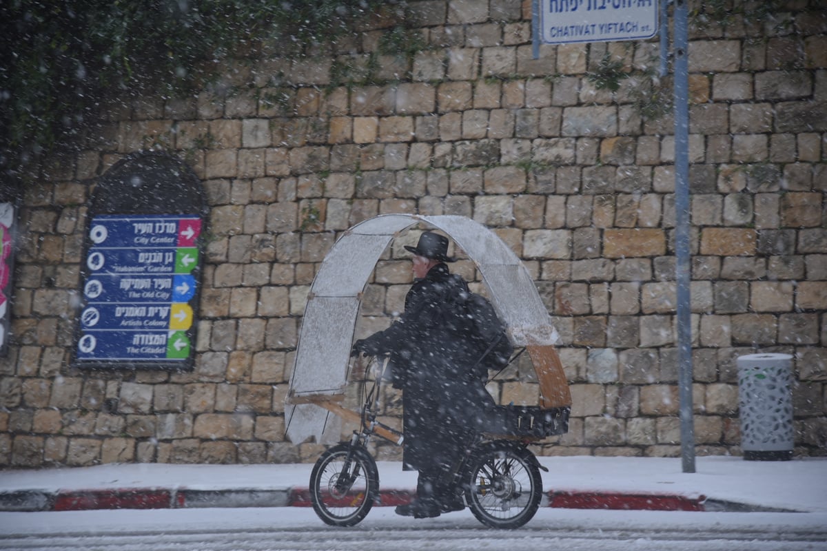 כשהעיר צפת נצבעה בלבן; תיעוד מהשלג