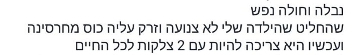 האשמותיה של אם הילדה, בפוסט שפרסמה לאחר האירוע