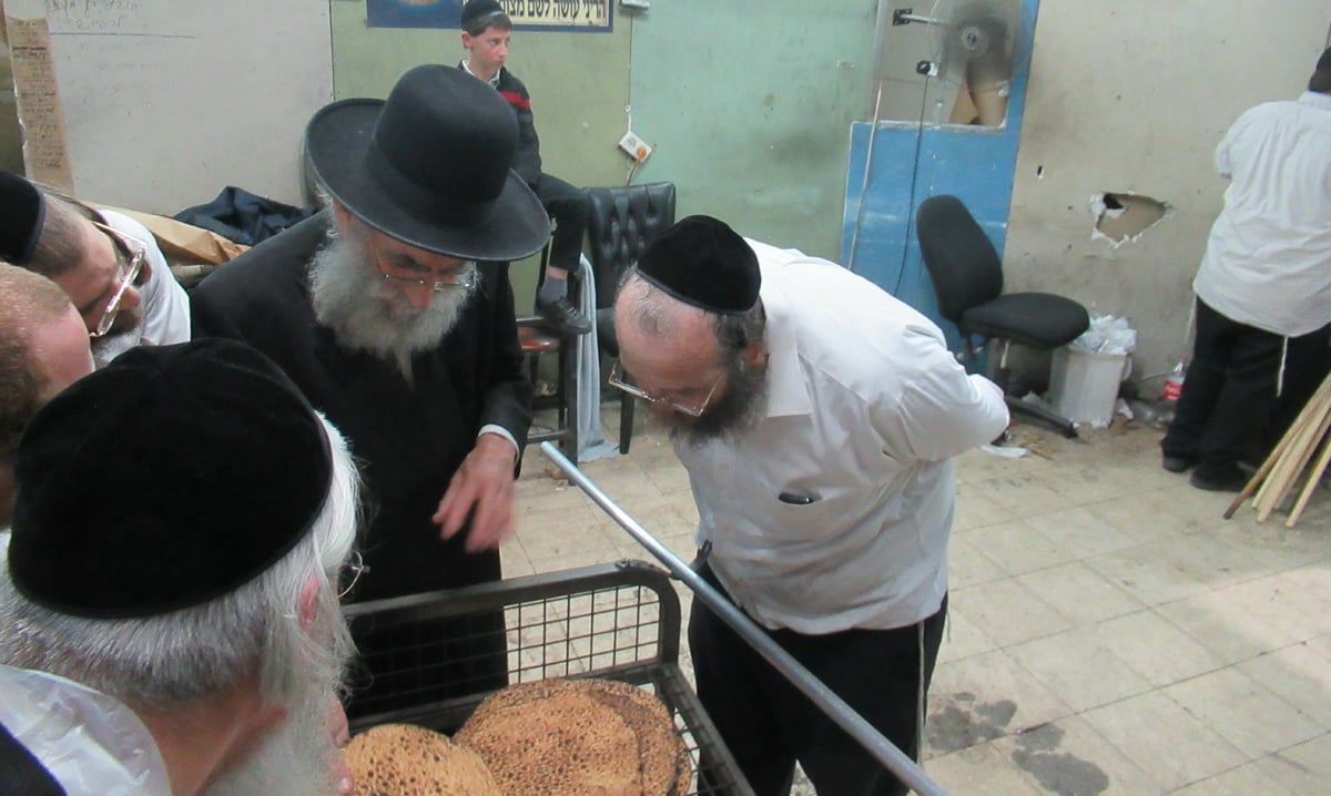 ה'חבורה' של פוניבז' באפיית מצות • תיעוד